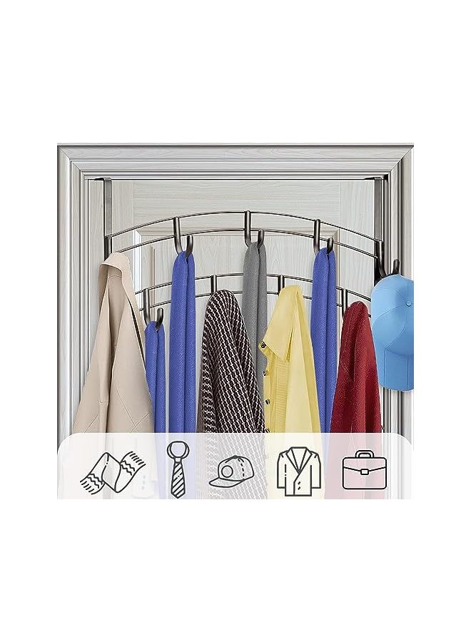 promass Over Door Hooks Rack - 9 Hook Over Door Hanger - Over Door Towel Rack - Over Door Hooks for Hanging Towels or Clothes - Over Door Towel Racks - for Bathroom, Bedroom or Laundry Room (Bronze) - Image 4