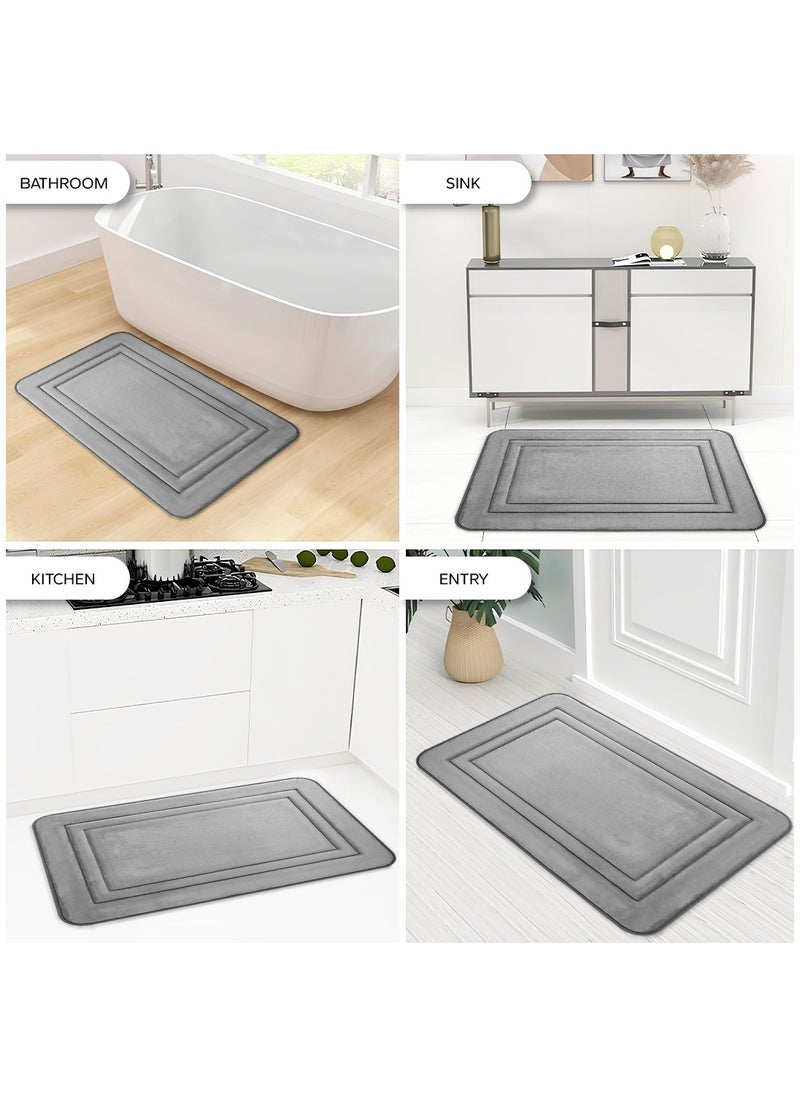 AMROAH 50x80 Bath Mat Foam Sponge Anti-Slip Absorbent Washable, Comfortable Super Soft Bathroom Rug Machine Wash Dry Quickly for Bathroom Floor Tub Shower Toilet Door Home Bedroom  - Image 5