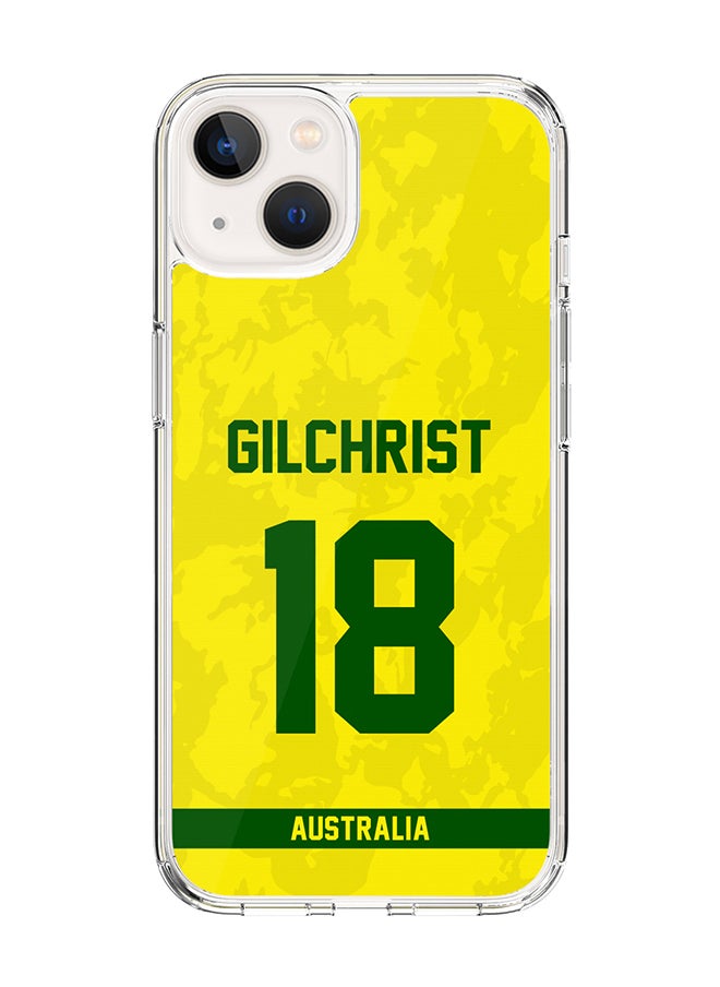 Stylizedd - Classic Clear Case for iPhone 15 , Hybrid Soft Case Transparent Cover - Player Name - Adam Gilchrist, Jersey Number- 18 - Image 1