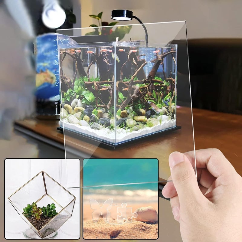 KASTWAVE Acrylic Sheet, 10Pcs Clear Perspex Sheet Plexiglass, 1Mm Plastic Sheet For Painting Picture Frame Glass Replacement Square Panel Boards Display Cases Printing Craft Diy (7X5 Inch) - Image 2