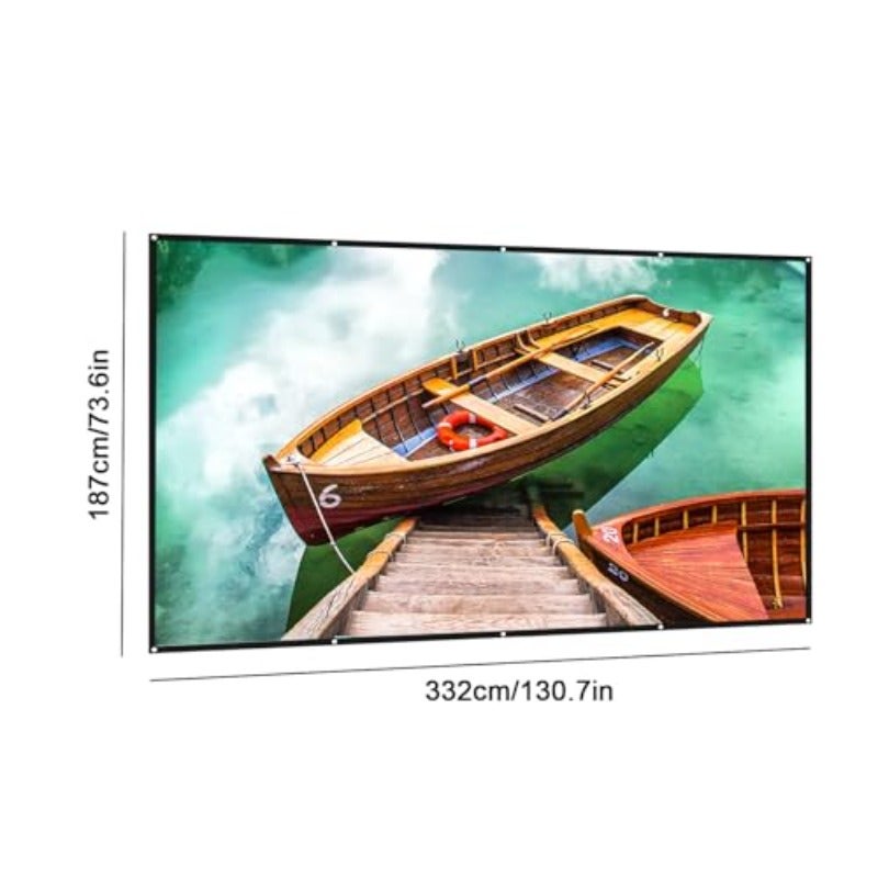 شاشة عرض بروجيكتور محمولة قابلة للطي 4K عالية الدقة بحجم 150 بوصة للاستخدام الداخلي والخارجي، سينما منزلية، اجتماع المكتب، 150 إنش - Image 3