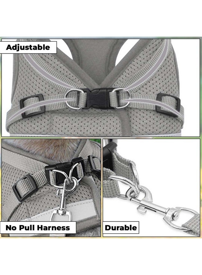 Hearts Reflective Dog Harness With Adjustable Leash|Breathable Polyester Mesh Fabric |Xl Size|Ht-844|Comfortable No-Pull Grip|Quick Release Buckles|Easy On - Easy Off Harness|Grey - Image 5
