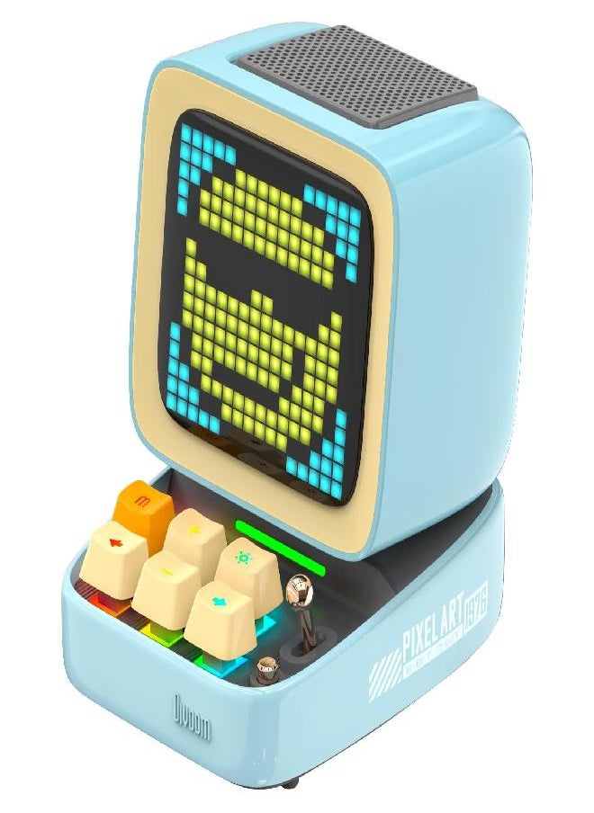 Divoom - Divoom Ditoo Retro Pixel Art Game Bluetooth Speaker with 16X16 LED App Controlled Front Screen (Blue) … - Image 1