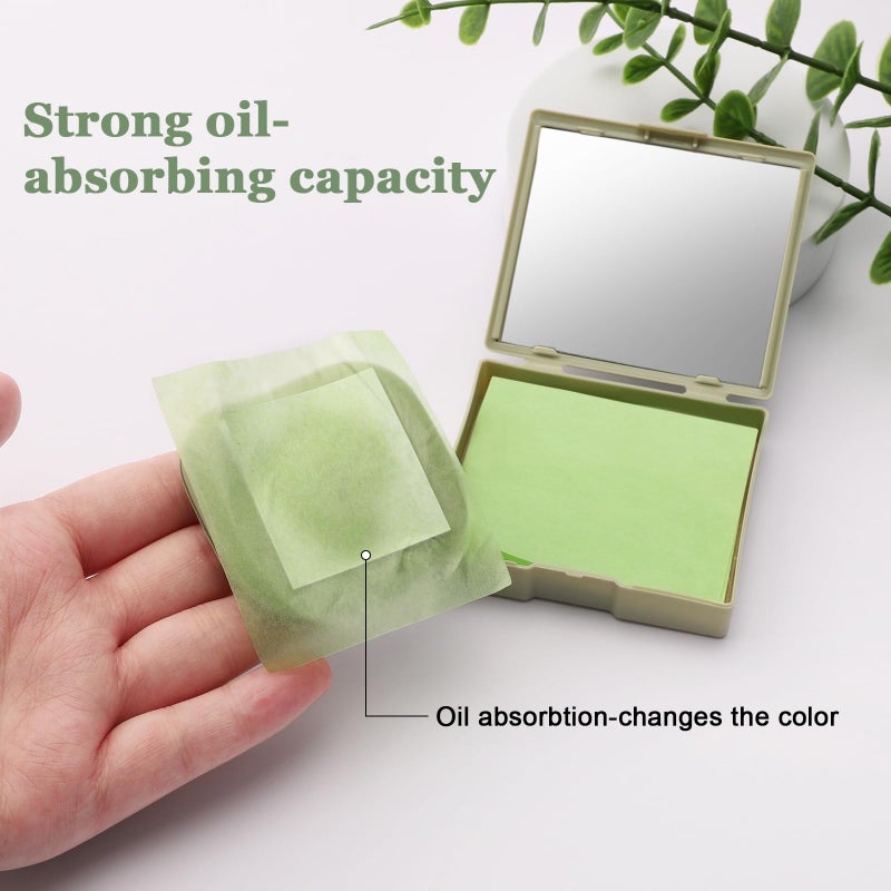 Jutqut Oil Blotting Sheets for Face With Travel Makeup Mirror-1 Pack(total 100 sheets), Oil Absorbing Sheets for Face, Makeup Friendly, Blotting Papers for Oily Skin - Image 4