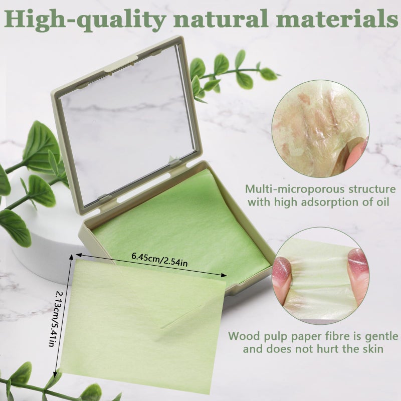 Jutqut Oil Blotting Sheets for Face With Travel Makeup Mirror-1 Pack(total 100 sheets), Oil Absorbing Sheets for Face, Makeup Friendly, Blotting Papers for Oily Skin - Image 5