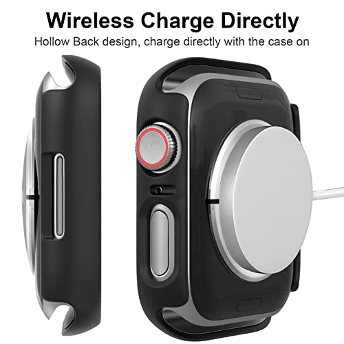Cuteey 2 Pack for Apple Watch Series 9 Series 8 7 Privacy Screen Protector Case 45mm, Unti-Spy Glass Protector Hard PC Cover Bumper for iWatch 9 8 7 45mm Accessories,Black/Black - Image 5