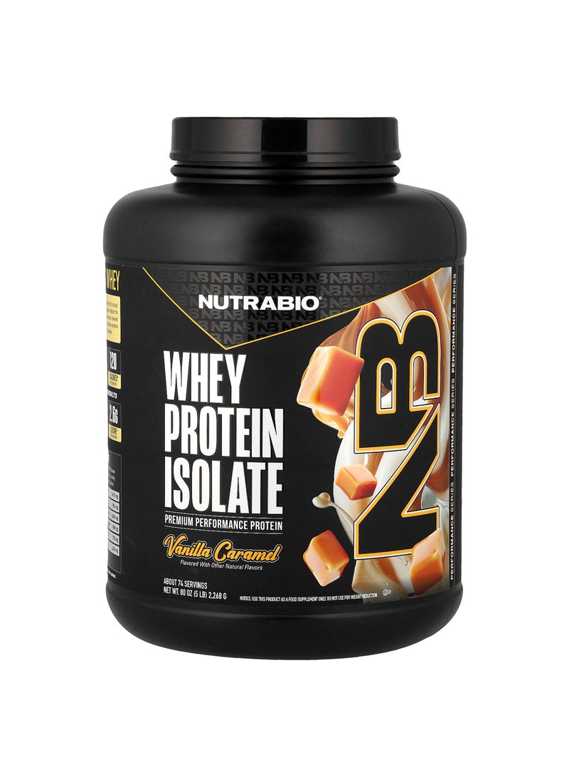 NutraBio Whey Protein Isolate, Vanilla Caramel , 5 lb (2,268 g)
