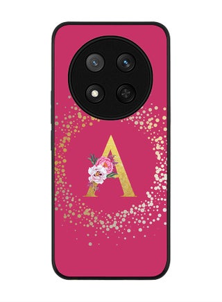 Custom Monogram Floral - A ( Deep Pink )