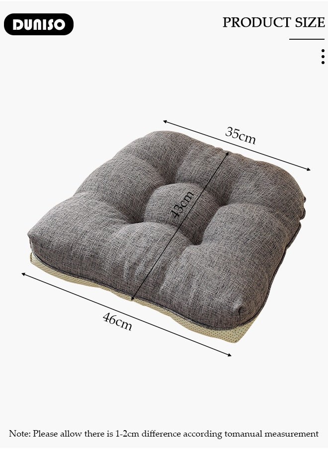 DUNISO - Chair Pads Seat Cushion with Ties, Square Floor Chair Seat Pads,Chair Cushions for Sitting,Yoga, Pooja, Meditation,Solid Thicken Comfortable Seat Cushion,Floor Cushion Reading Cushion Pad for Office Home Living Room - Image 1