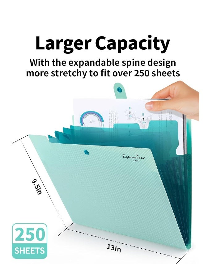 Expanding File Folder, Accordion File Organizer with 5 Pocket Folders, Letter Size Portable Paper Organizer, Sleek Filing Folders with Snap Closure for School Office Supplies, A4 Size, Black - Image 2