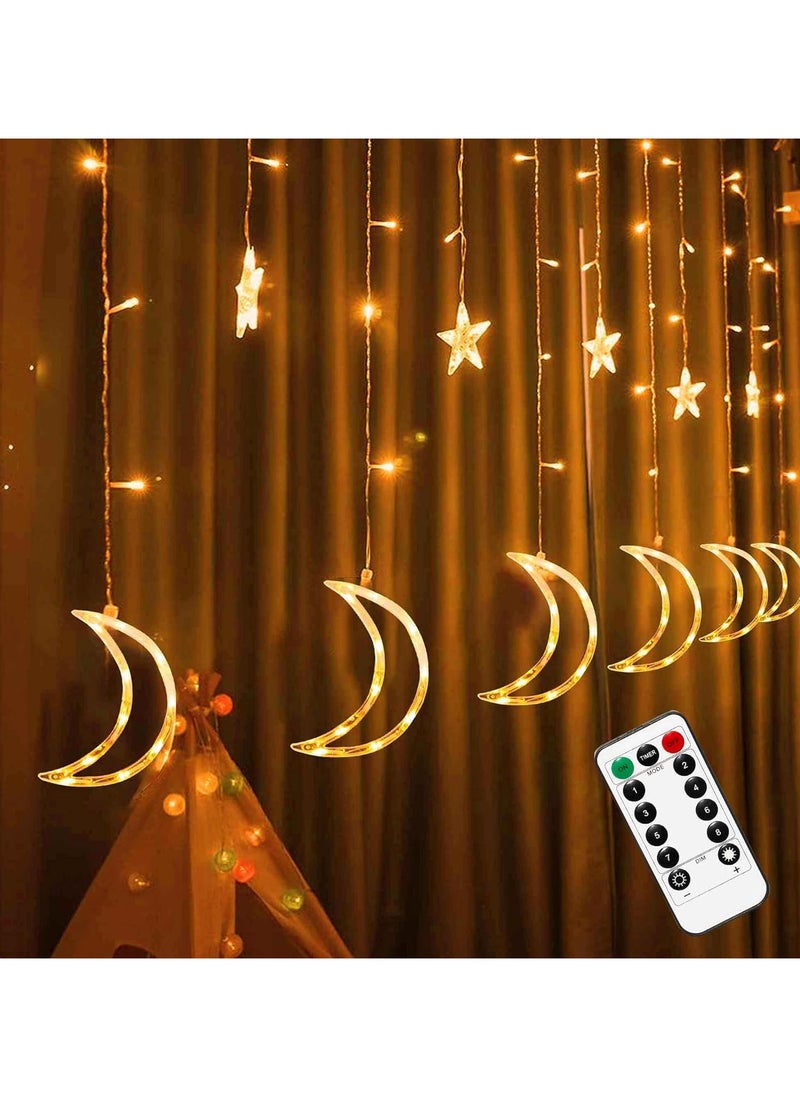 TYCOM - Led Lantern String Lights Moon Star Light Window Curtain String Lights Decoration Ball Bubble Ball Lamp with Remote Control Warm White - Image 1