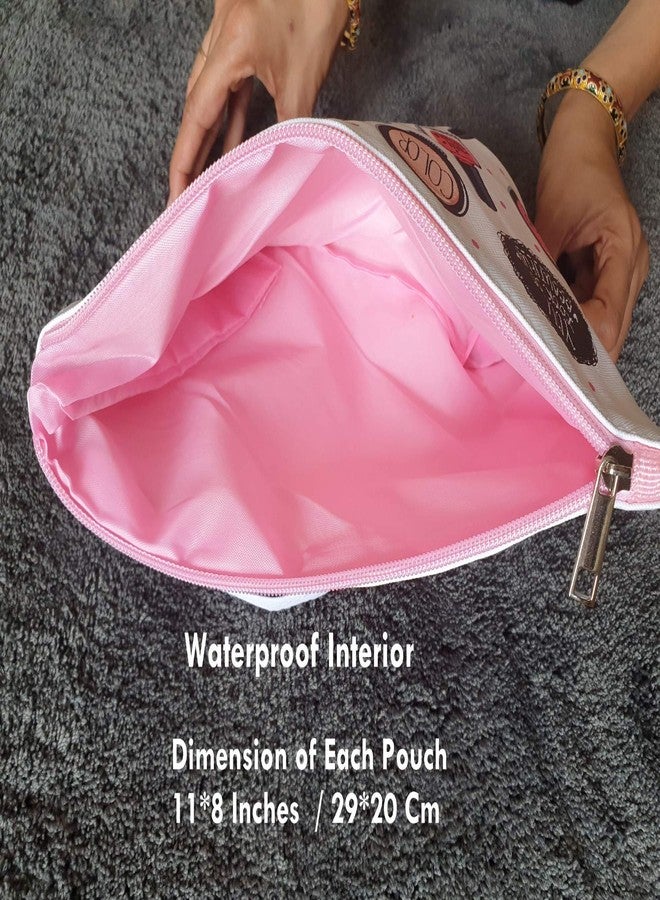 STORE 2508 Store2508 Multipurpose Waterproof Zippered Travel Pouch Bag Organiser for Cosmetics, Toiletries, Medicine, Stationary. (Design AG) - Image 2