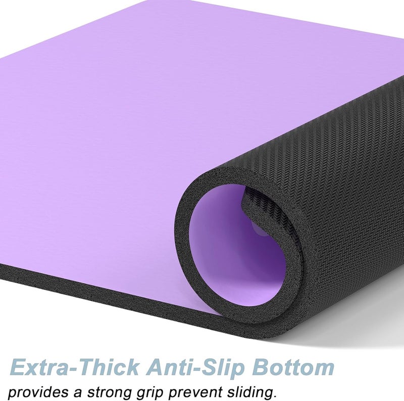 Rnivvi Dog Food Mat, 16" x 24" Footprint Absorbent Dog Cat Bowl Mat for Food and Water, Cute Anti-Slip Rubber Pet Feeding Rug Protect Floors, Puppy Placemat for Feeding & Watering Supplies, Purple - Image 4