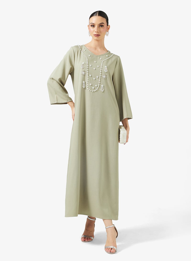 Khizana Embroidered Jalabiya - Image 1