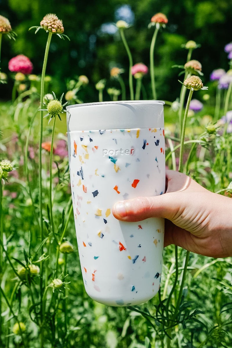 WP W&P Porter Insulated Tumbler 20 oz | No Metallic Aftertaste Ceramic Coated for Water, Coffee, & Tea | Wide Mouth Vacuum Insulated | Dishwasher Safe, Cream Terrazzo - Image 4