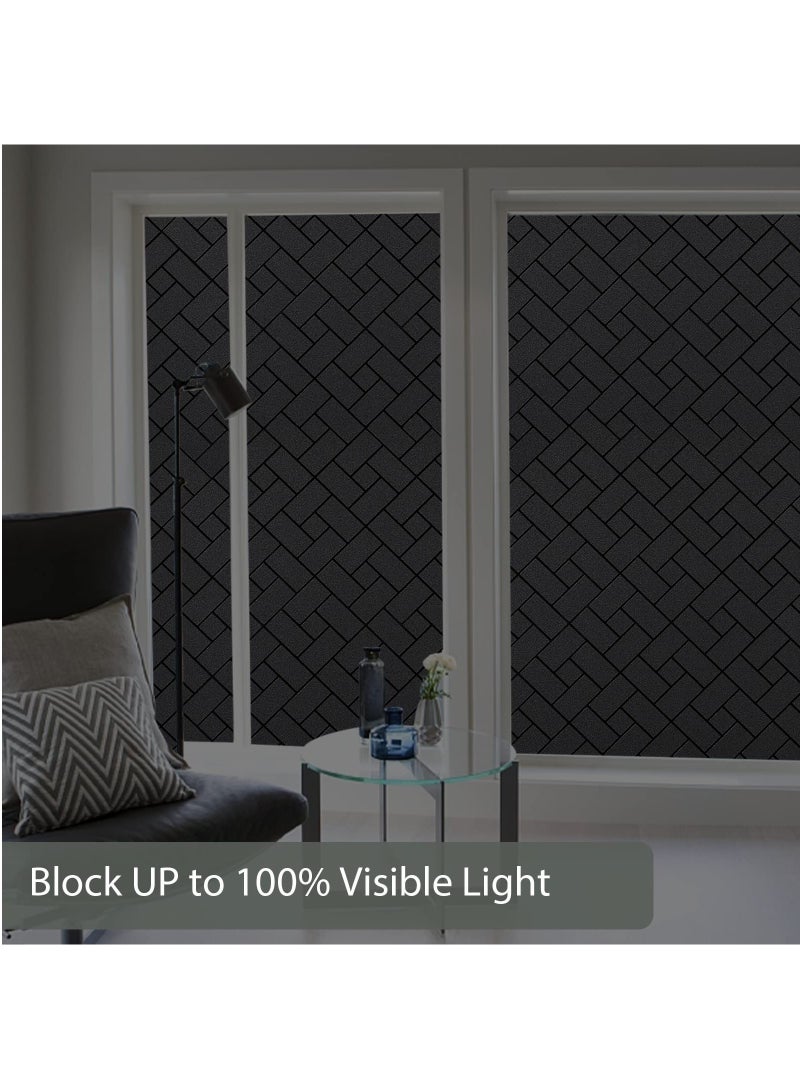 Total Blackout Window Film Light Sun Blocking Window Covering Darkening Privacy Heat Control Static Cling Removable No Glue Anti Glare Reflective Film for Home Bedroom（2PCES 0.3*2M) - Image 3