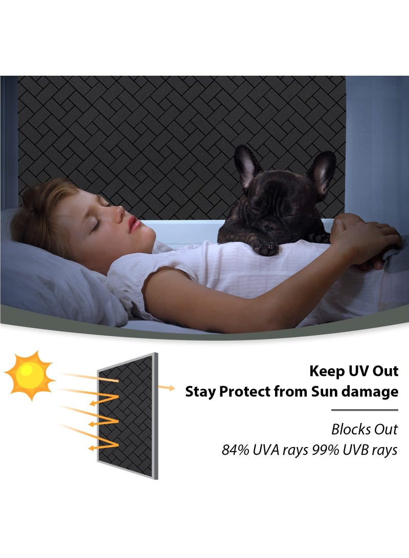 Total Blackout Window Film Light Sun Blocking Window Covering Darkening Privacy Heat Control Static Cling Removable No Glue Anti Glare Reflective Film for Home Bedroom（2PCES 0.3*2M) - Image 4