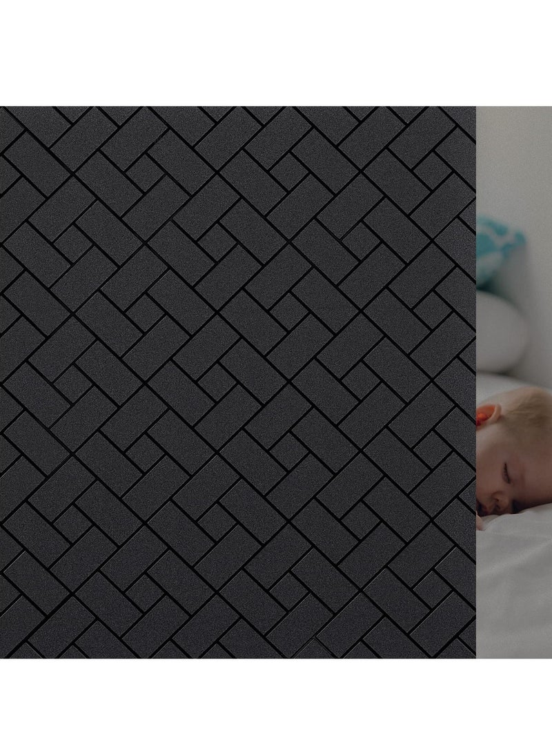 Total Blackout Window Film Light Sun Blocking Window Covering Darkening Privacy Heat Control Static Cling Removable No Glue Anti Glare Reflective Film for Home Bedroom（2PCES 0.3*2M) - Image 1