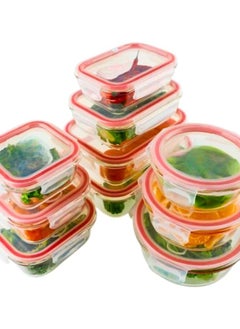 Set of 3 Unbreakable Food Storage Boxes, BPA Free, Meal Prep Containers with Airtight Leakproof Lids, Easy to Seal, Reusable Lunch Containers for Kitchen and Home (Red, Square)