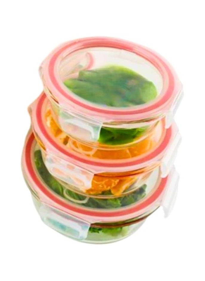 Generic - Set of 3 Unbreakable Food Storage Boxes, BPA Free, Meal Prep Containers with Airtight Leakproof Lids, Easy to Seal, Reusable Lunch Containers for Kitchen and Home (Red, Square) - Image 1