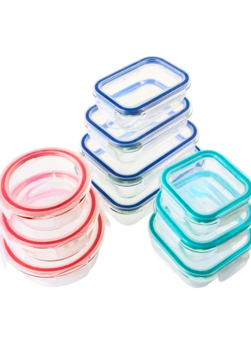 Generic - Set of 3 Unbreakable Food Storage Boxes, BPA Free, Meal Prep Containers with Airtight Leakproof Lids, Easy to Seal, Reusable Lunch Containers for Kitchen and Home (Red, Square) - Image 1