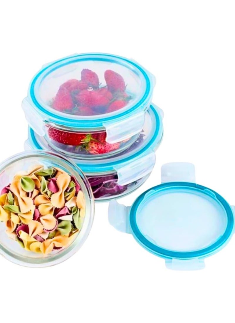 Generic - Set of 3 Unbreakable Food Storage Boxes, BPA Free, Meal Prep Containers with Airtight Leakproof Lids, Easy to Seal, Reusable Lunch Containers for Kitchen and Home (Red, Square) - Image 1