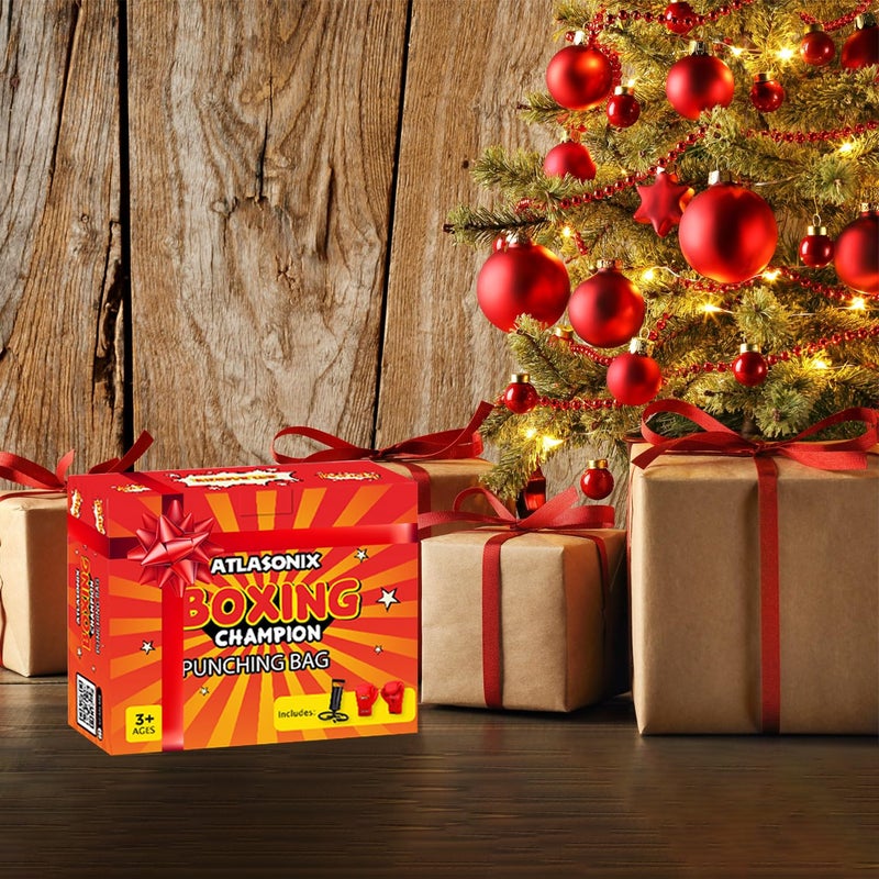 Atlasonix Kids Punching Bag Boys Boxing Gifts Toys Age 4-8-12 Year Old Inflatable Kick Dummy Standing Punch Box Karate Taekwondo Equipment Birthday Party Gift - Image 2