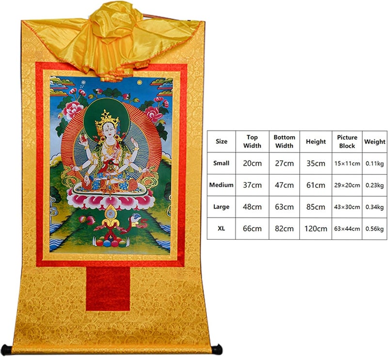 Thangka painting, buddhist tapestry,Tibetan thangka,buddha tapestry,Usnisa Vijaya Dharani(The Buddha-Crown Superb Victory Dharani), Tibetan Thangka Painting Art,Buddhist Thangka Brocade,Buddha Tapestr - Image 5