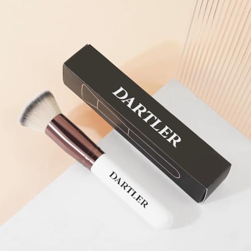Dartler's Premium Foundation Brush for Liquid, Cream, Powder - Kabuki Flat Face Blending Brush - Soft Essential Makeup Tool for Women | White, Pack of 1 - Image 1
