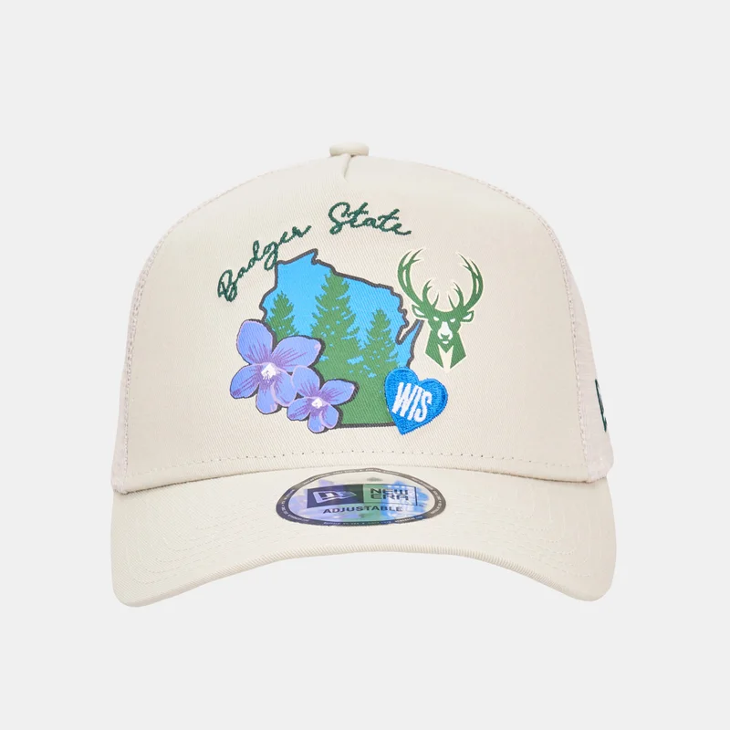 NEW ERA Men's NBA Milwaukee Bucks Logo Trucker Cap