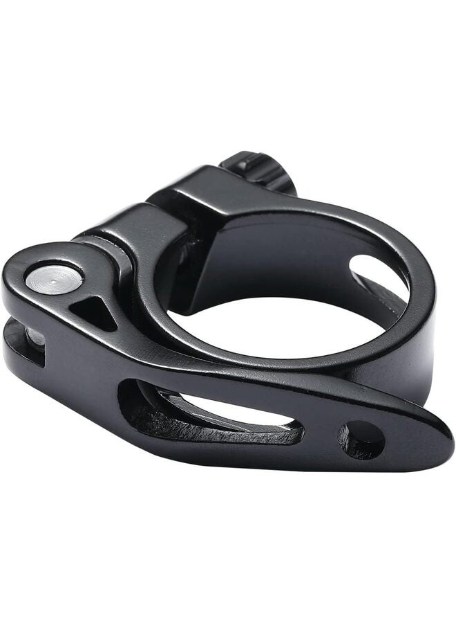 Bicycle Seatpost Clamp, 31.8MM Aluminium Bike Seat Post Bike Seat Clamp Bicycle Seat Post Suspension Seatpost Alloy Bike Quick Release Seatpost Collar (BLACK)