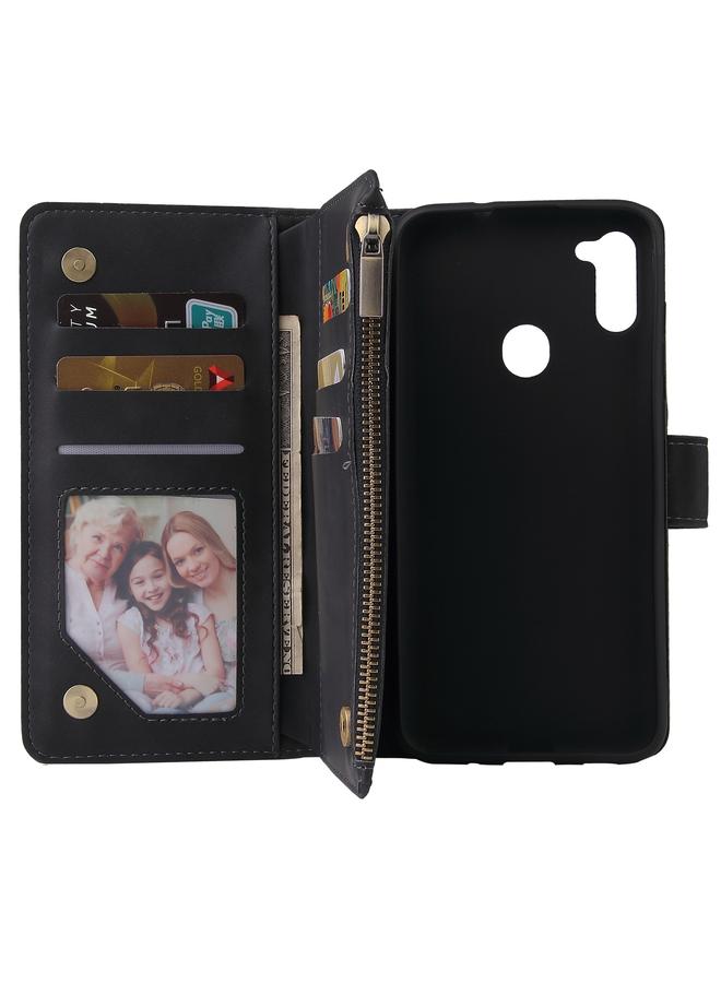 S-TOP Case For Samsung Galaxy A11 EU Multifunctional Frosted Zipper Wallet Leather Phone Case - Image 4