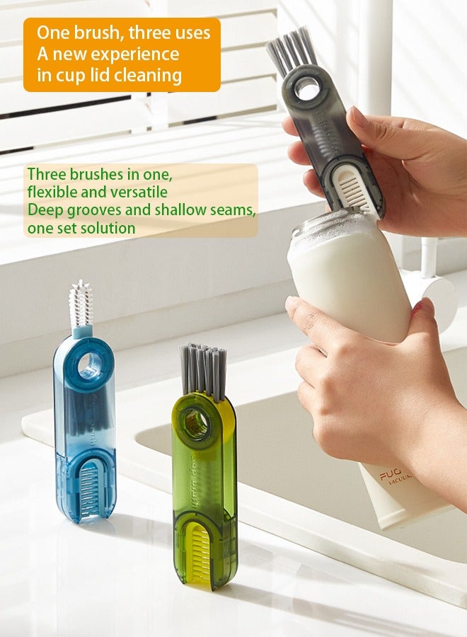 Vacuum Cup Brush , Bottle Mouth Brush , Multifunctional Cleaning Brush , Cup Lid , Tea Cup Three in One Gap Brush - Image 1