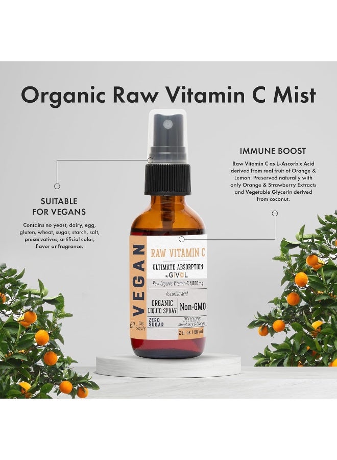GIVOL L-Ascorbic Acid Extra Strength-Liquid Extract Organic Raw Vitamin C Mist - Orange/Strawberry Flavor, 2Oz - Image 2