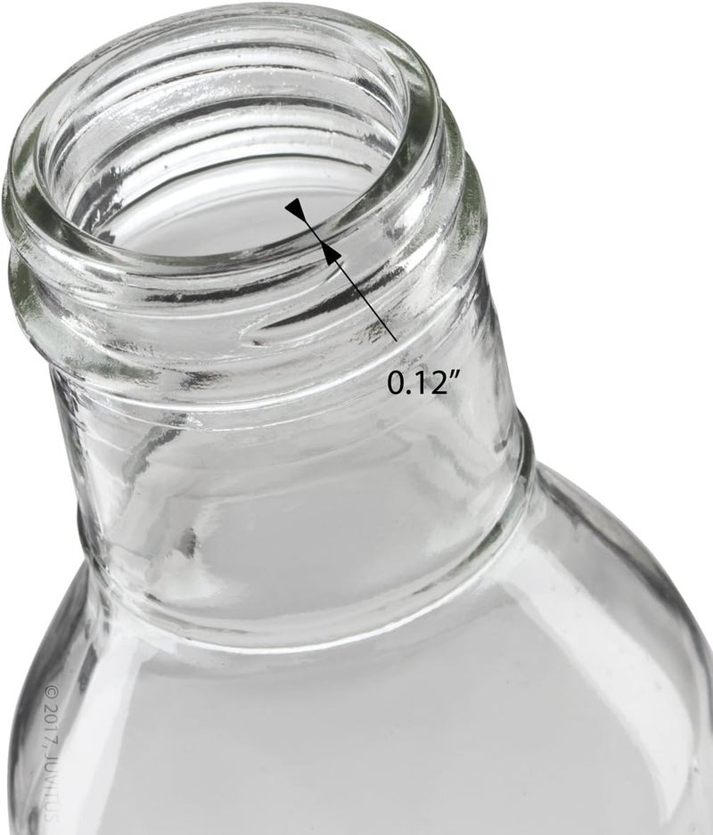 JUVITUS 12 oz Professional Clear Glass Thick Wall Sauce Bottle with Drip Resistant Flip Top Cap (2 Pack) for BBQ Sauce, Salad Dressings, more - Image 4