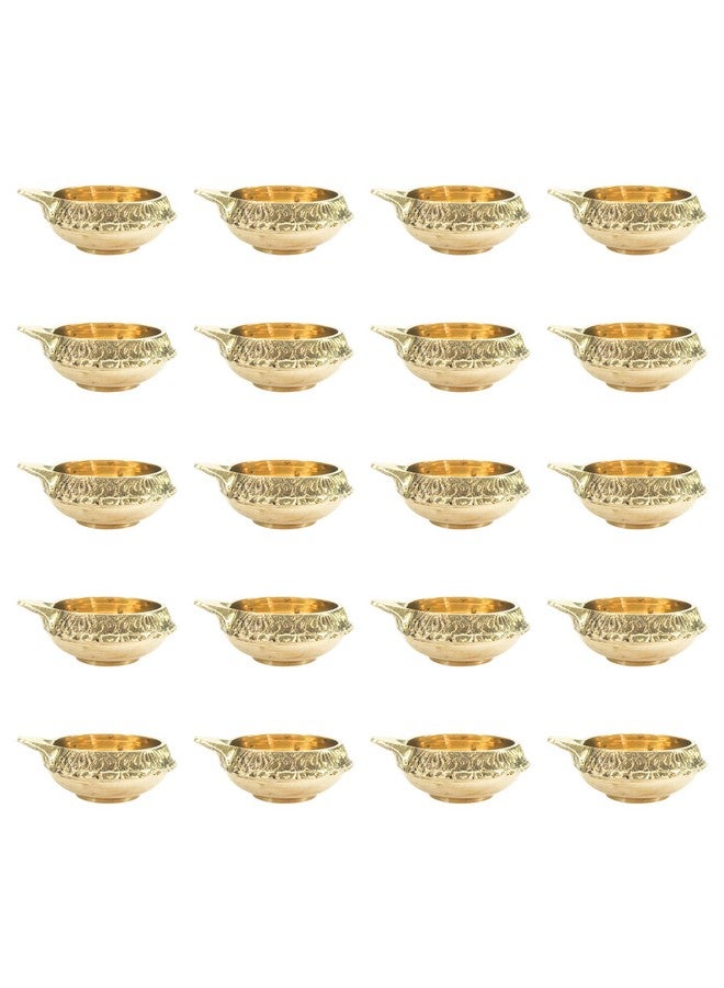 RUDRANSH Brass Kuber Diya Diwali Decorative Puja Diya for and Navratri, Pure Brass Puja Room Decoration and Diwali Festival(1.5nch) (KUBER_Diya, 20Pcs) - Image 1