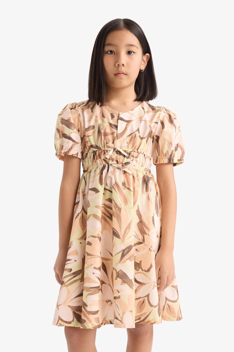 DeFacto Brown Girl Short Sleeve Woven Dress Casual - Image 4