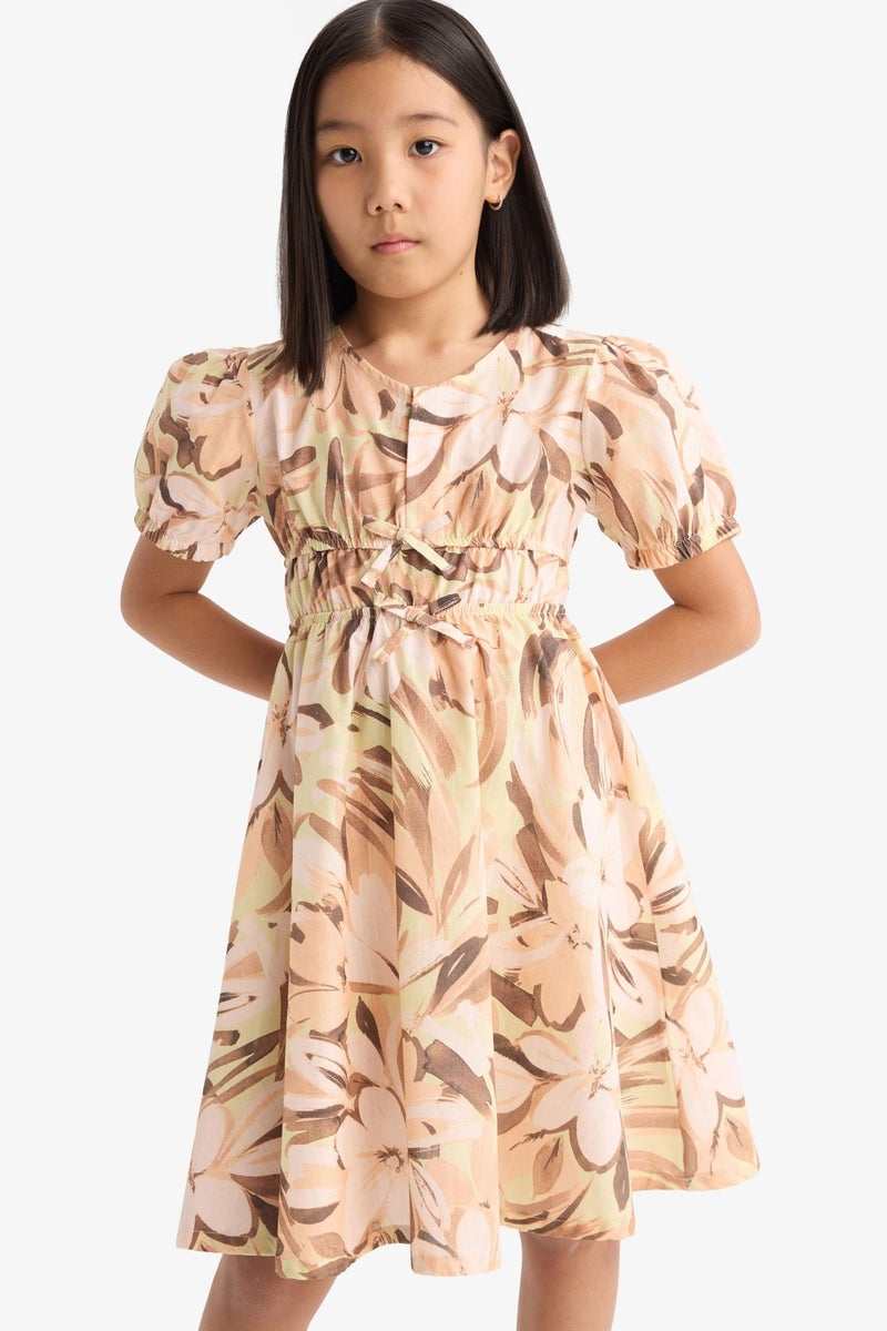 DeFacto Brown Girl Short Sleeve Woven Dress Casual - Image 5