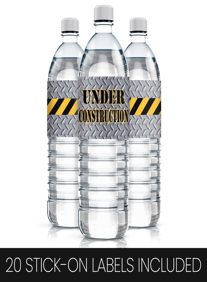 DISTINCTIVS Under Construction Party Water Bottle Labels, Construction Birthday Decorations - 20 Stickers - Image 5