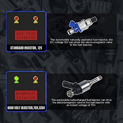 AUTOOL Fuel Injector Tester and Cleaner 12V & High Volt, Fuel Injector Cleaning Tool Kit for GDI, Adjustable Pulse Width RPM, Two Injectors Test Simultaneously - Image 2