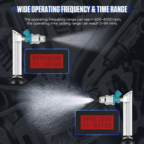 AUTOOL Fuel Injector Tester and Cleaner 12V & High Volt, Fuel Injector Cleaning Tool Kit for GDI, Adjustable Pulse Width RPM, Two Injectors Test Simultaneously - Image 3