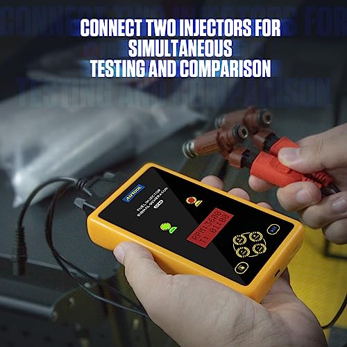 AUTOOL Fuel Injector Tester and Cleaner 12V & High Volt, Fuel Injector Cleaning Tool Kit for GDI, Adjustable Pulse Width RPM, Two Injectors Test Simultaneously - Image 4