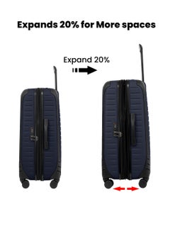 PARAJOHN PARAJOHN  ALTIV 3 Pieces ABS Luggage Trolley Set - NAVY  - Image 3