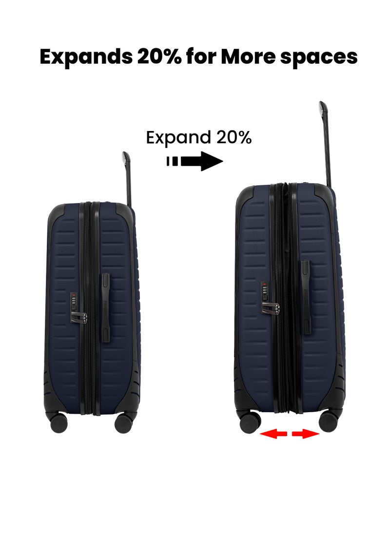 PARAJOHN PARAJOHN  ALTIV 3 Pieces ABS Luggage Trolley Set - NAVY  - Image 3