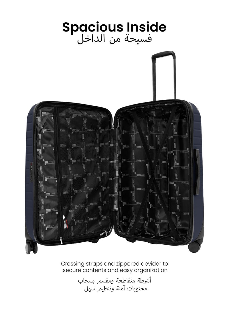 PARAJOHN PARAJOHN  ALTIV 3 Pieces ABS Luggage Trolley Set - NAVY  - Image 5
