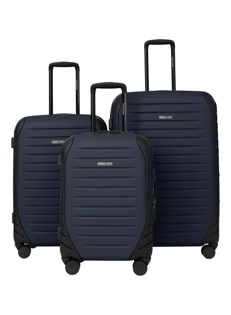 Parajohn Altiv Series 3 Piece Lightweight Luggage Set | Small 10KG, Medium 20KG & Large 30KG ABS 8 Wheels Luggage - Navy