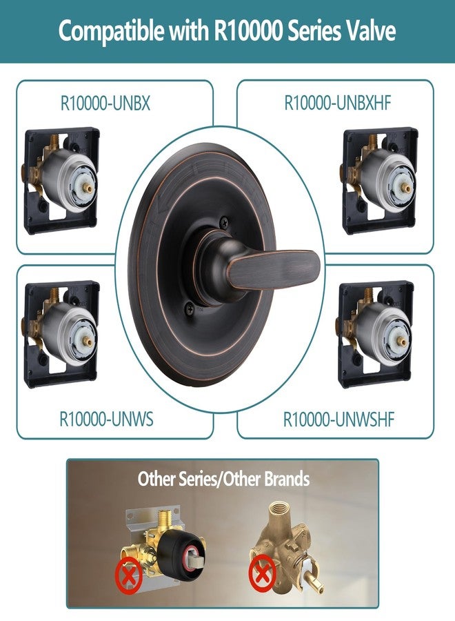 Ultrimkit Replacement for Delta 1300/1400 & 13/14 Series Shower Trim Kit, Shower Cover Plate with Handle (Valve& Catridge Not Inclued) (Oil Rubbed Bronze) - Image 3
