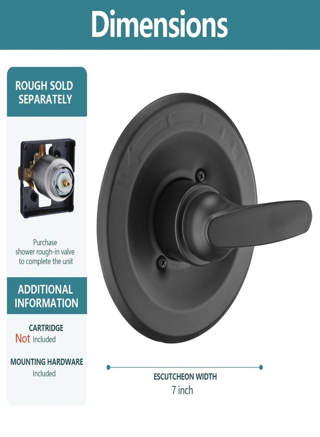 Ultrimkit Replacement for Delta 1300/1400 & 13/14 Series Shower Trim Kit, Shower Cover Plate with Handle (Valve& Catridge Not Inclued) (Oil Rubbed Bronze) - Image 5