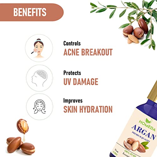 Homeda 100% Pure Moroccan Argan Oil for Hair Growth (15 ml) Face, Skin (Argon Oil Morocco Hair Serum, Argan Murugan Face Massage) Cold Pressed, Organic - Image 5