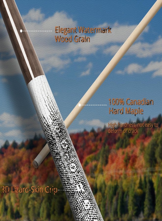 Kmise Pool Cue Stick 18oz, 58'' Canadian Maple Low-Deflection Billiard Cue with 13mm Leather Tip, Light Control Billiard Pool Sticks for Adults/Beginners, Brown Wood Grain Butt & 3D Anti-Slip Grip - Image 3